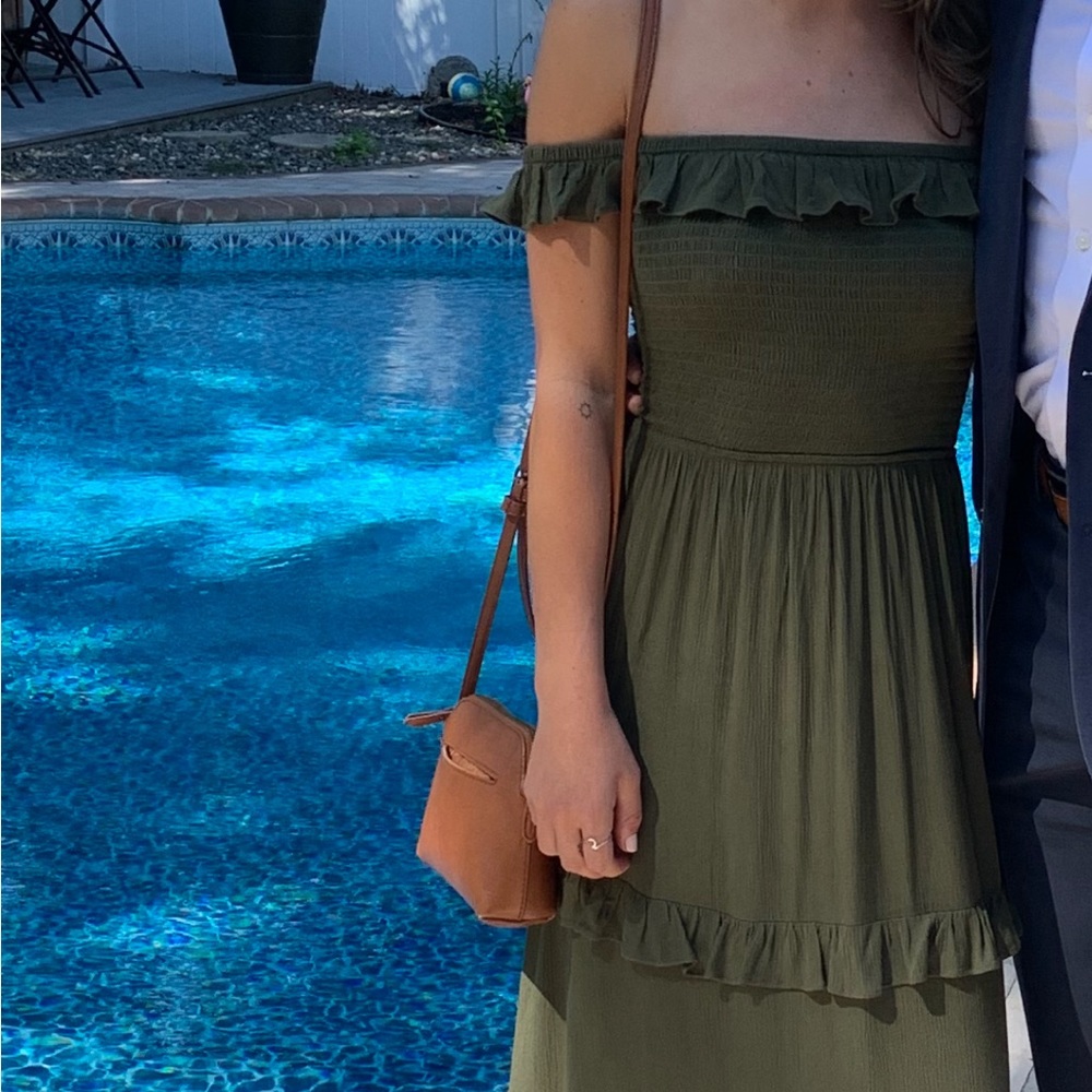 Express olive green formal dress